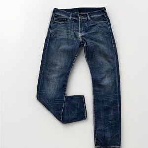 Men's Dark Blue Washed Jeans